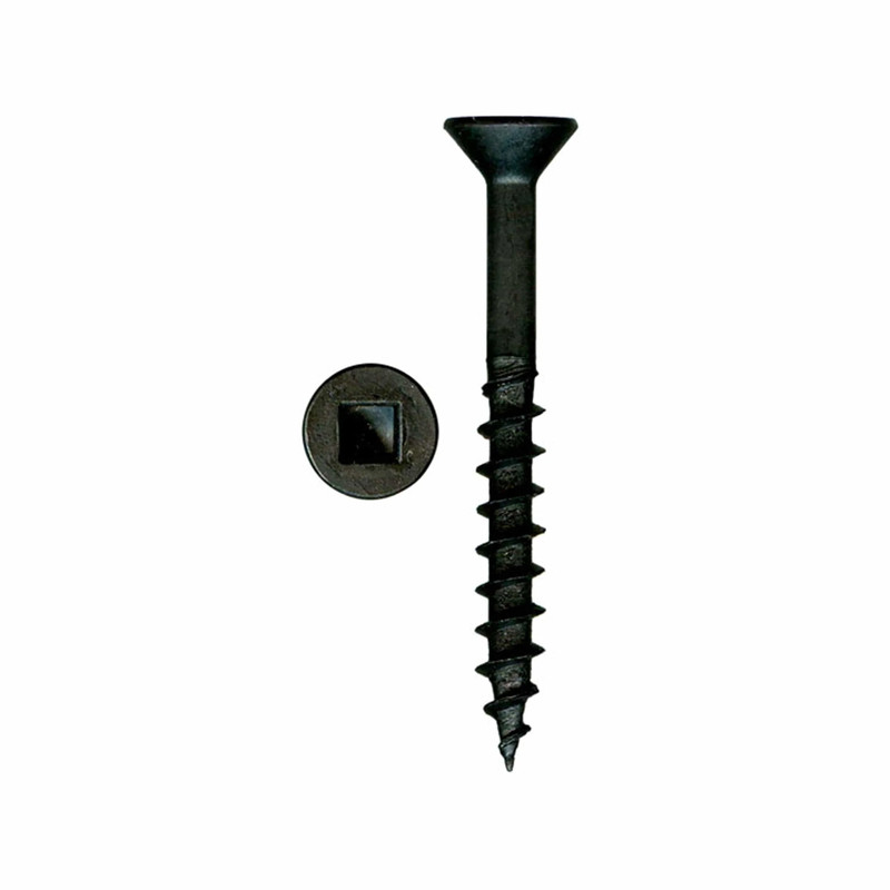 Woodworking Screws - XT Square Drive - Flat Head - 100 Piece - Diameter:#8 - Length:1" - Finish:Black Oxide